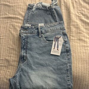 Time and Tru Women's Distressed Blue Jeans Overalls